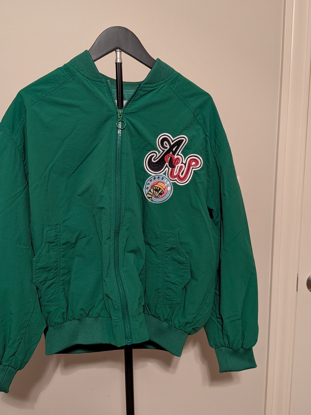 Bershka Women's Bomber Jacket with Embroidered Patches